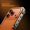 Coque Cadre en Alliage d'Aluminium Métallique Pour iPhone 17 Air 14 15 16 13 Pro Max Plus Cyberpunk Punk Dissipation de Chaleur Pare-chocs Résistant aux Chocs