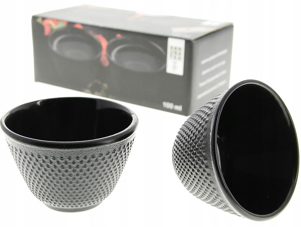 CAST IRON CUPS 2x CAST IRON CUPS FOR TEA AND INFUSIONS 100 Ml ENAMELLED