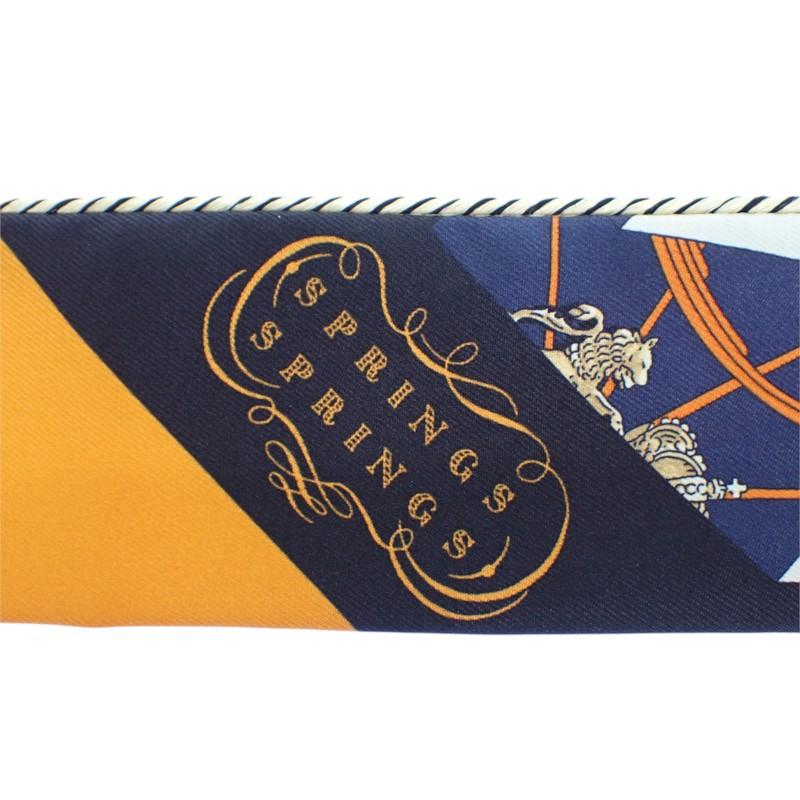 HERMES  H853932S_22  scarf Orange/Navy silk Women