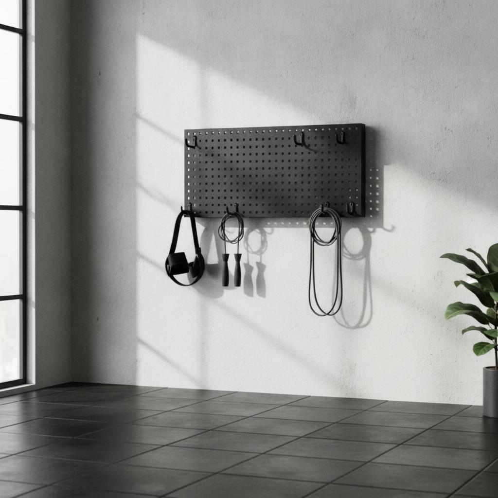 Screw-Mount Perforated Pegboard Panel Space-Saving with Hooks