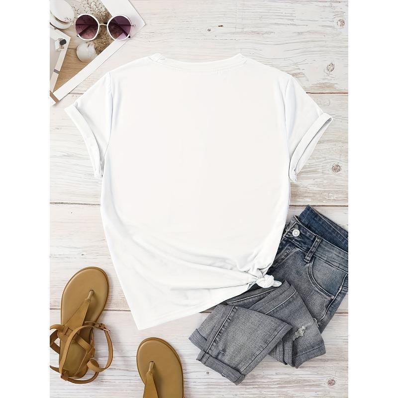 European Size Women'S Short Sleeve - "with GOD All Things Are Possible" Golden Lettering & Leopard Print Design, Round Neck Casual Top