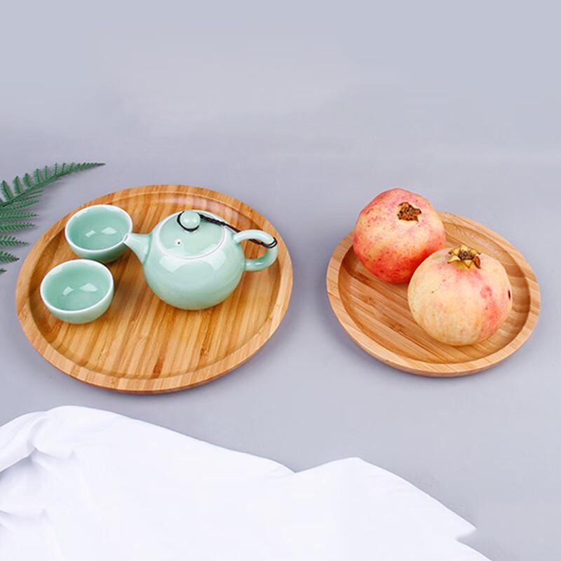 Japanese Style Round Bamboo Serving Tray