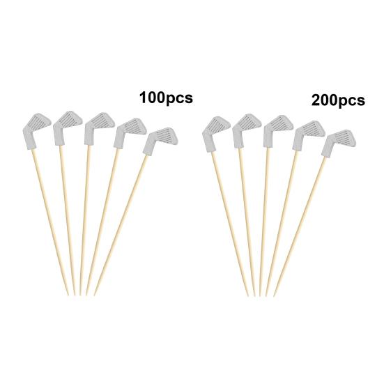 Golf Cocktail Picks 4.7 Inches Fruit Picks with Golf Club Head Top Appetizers Toothpicks for Sandwiches Burgers Cheese Olives Desserts Party Supplies