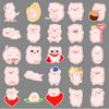 50 Cartoon Piglet Cute Animals Children Reward Decorative Water Cup Suitcase Stickers