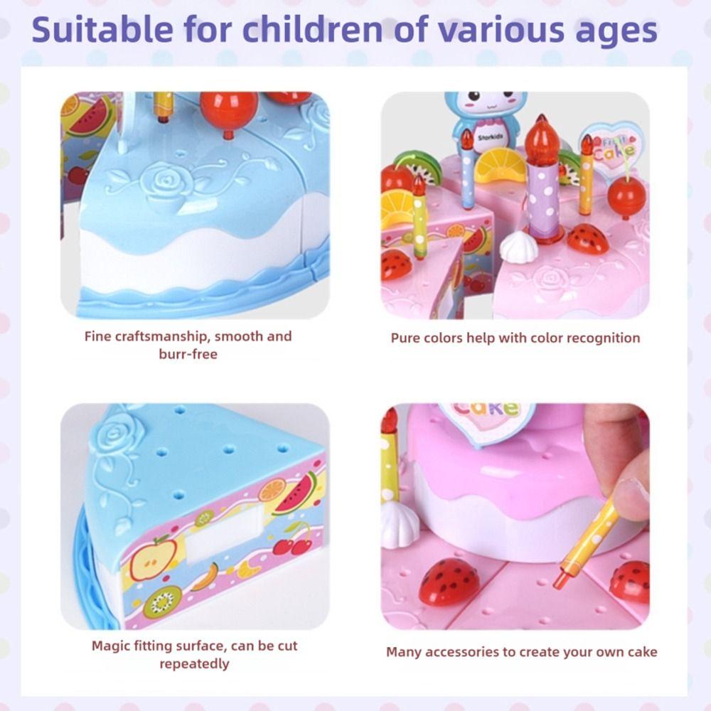 37/38PCS Multicolor Birthday Cake Cutting Toys Playing Role Game Kitchen Toy Gift
