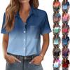 Chemisiers pour femmes à manches courtes boutonnés Chemises Business Casual Élégants Hauts de travail Vêtements d'été et de printemps