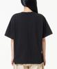 MOZMOZ Pigment Crop Plain Back Slit Short Sleeve T-Shirt Black
