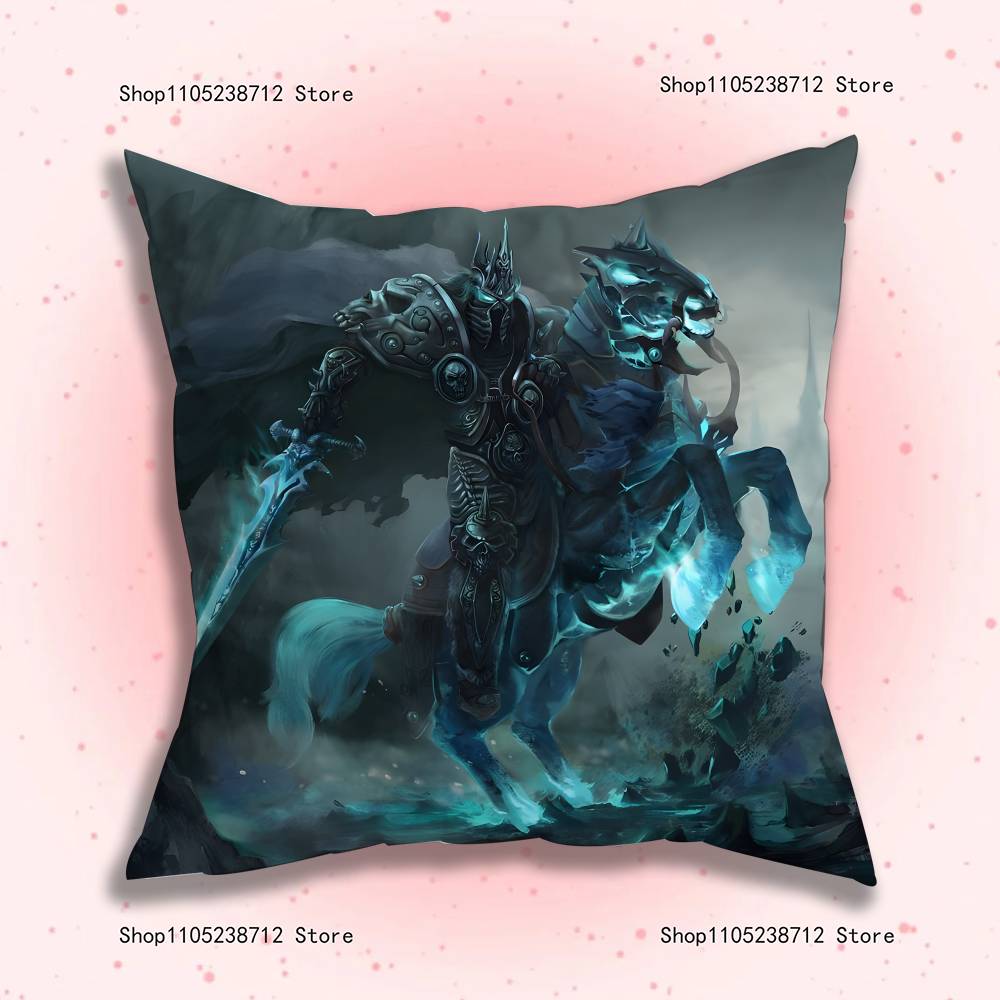 Worlds Of W-Warcrafts Game Pillow Case Plush Fabric Soft Pillowcase Double Sided Print Sofa Cushion Cover Throw