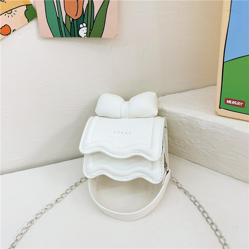 Cute Mini Bow Girl Pu Leather Versatile Single Shoulder Crossbody Coin Purse