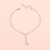 Korean Version of Short Shi Crystal Necklace Collarbone Chain Neck Jewelry Choker Temperament Versatile Fringed Pearl Pendant