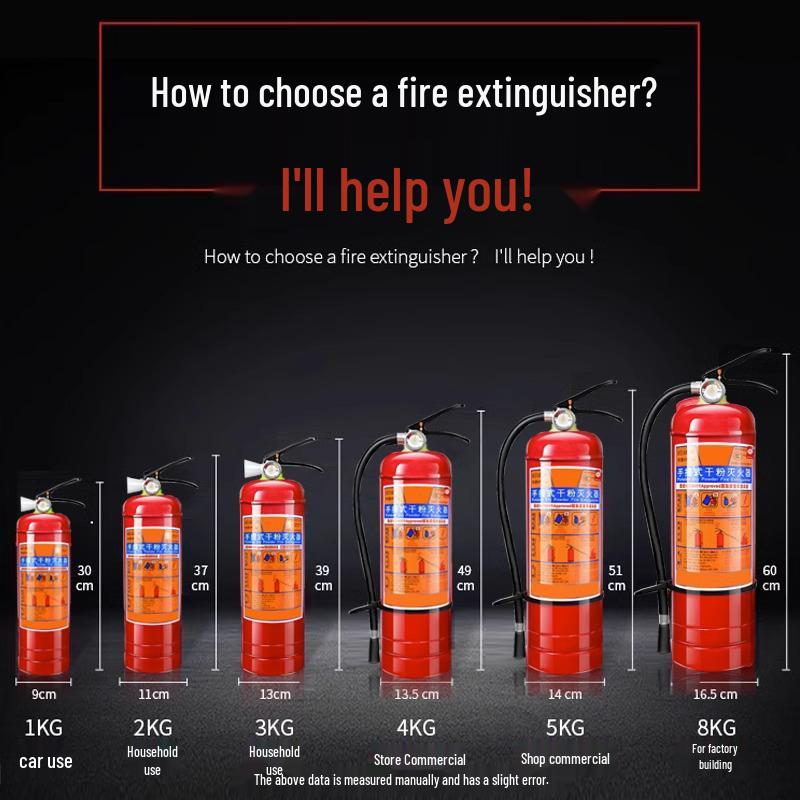 Gaśnica proszkowa 4 kg - Przenośna do sklepu, punktu sprzedaży i użytku domowego (Dostępne w wadze 1/2/3/4/5/8 kg)