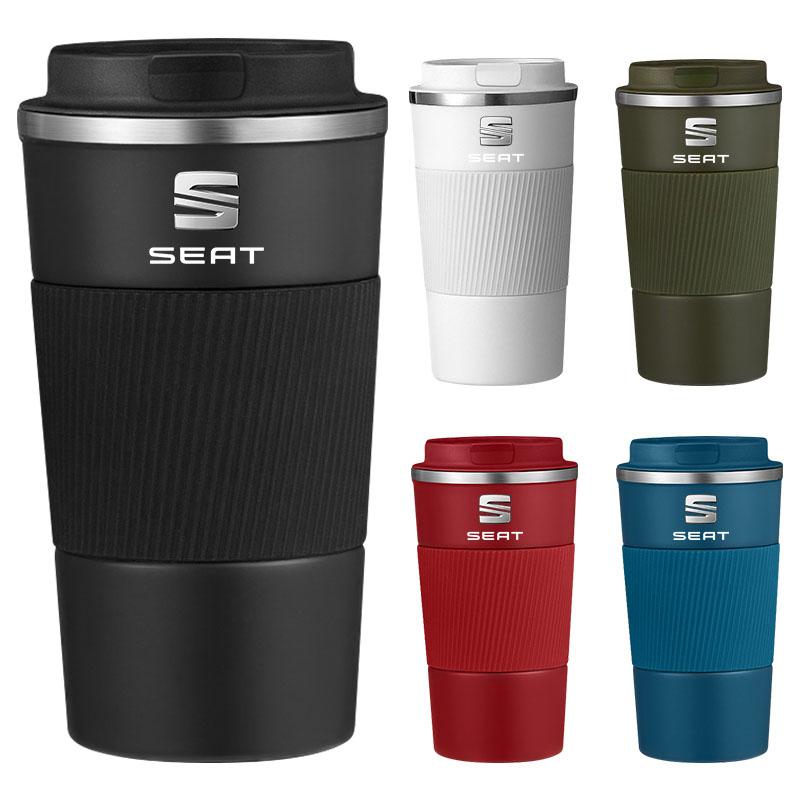 500ml Stainless Steel Coffee Tumbler Thermos Cup Portable Travel Thermal Mug For SEAT Leon FR Altea Ibiza Cordoba Alhambra Arona Ateca Exeo
