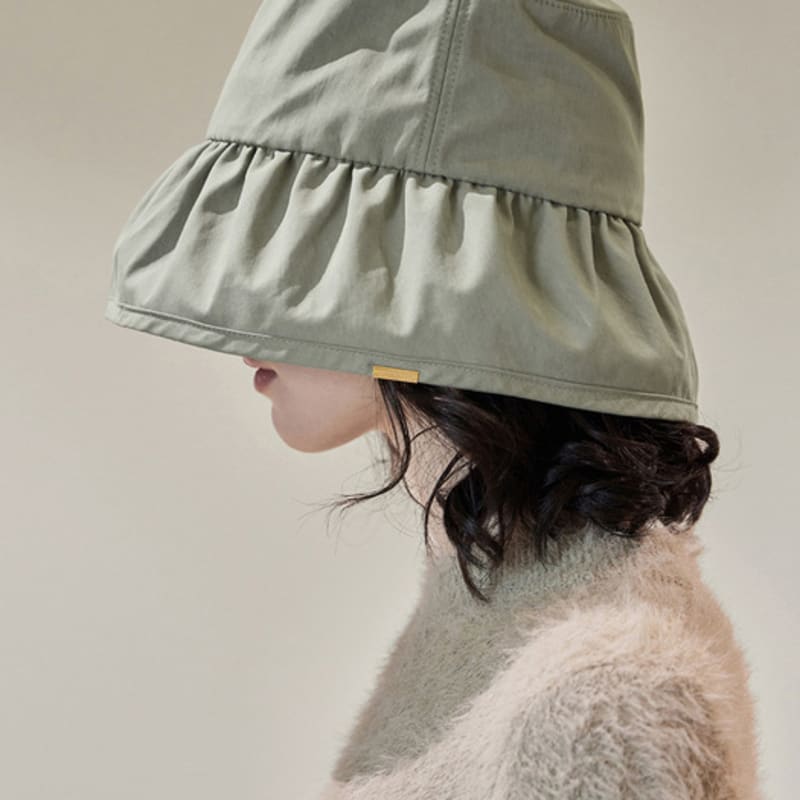 

VARZAR Металлическая шляпа-ведро с драпировкой, хаки FREE