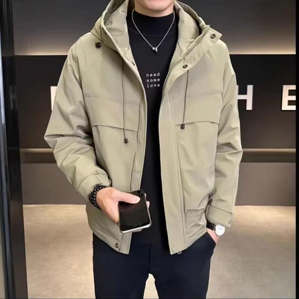 Herren Trendiger Kapuzen-Windbreaker 2025 - Knitterarme Frühjahrs-/Herbstjacke für den Außenbereich