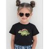 Taglie Europee T-shirt da Esterno per Ragazze, T-shirt in Cotone, Top alla Moda Casual con Stampa di Dinosauro Cartone Animato