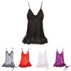 Sexy Damen Spitzen Nachtkleid Nachtwäsche Mini Tiefes V Träger Röcke Nachtwäsche Seide