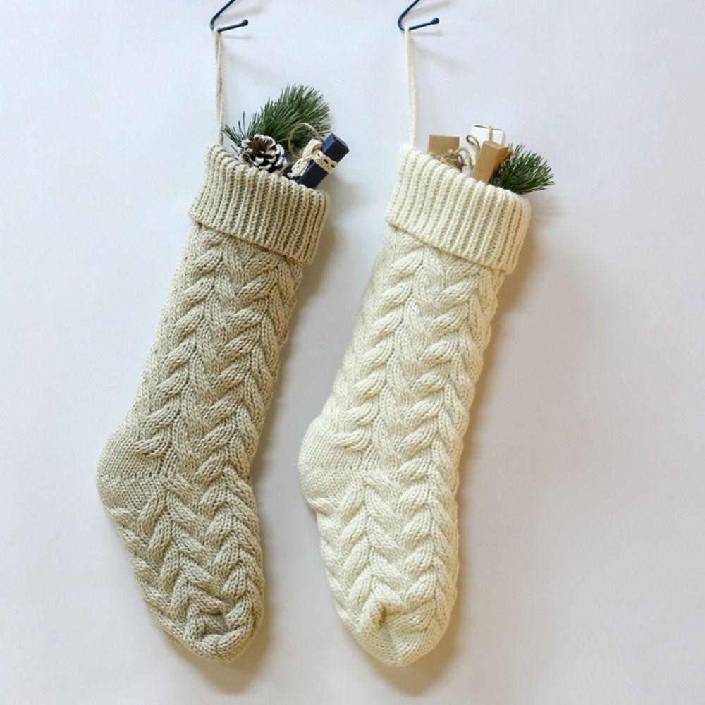 Knitting Christmas Stockings Home Decor Children's Gift Bag Xmas Gift Bag Christmas Party 18