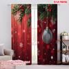 2pcs 2D Flat Printing Christmas Drapes Snowflake Christmas Machine Washable Polyester Without Electricity Holiday Decorations