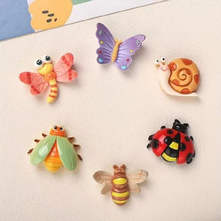 6Pcs Miniature Resin Fridge Magnets Animal Shape Refrigerator Magnets For Children Room And Whiteboard Decoration