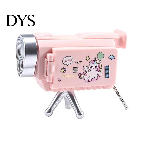 Emergency Makeup Mirror Mini Projector Keychain for Kids Cute Camera Toy with 16 Patterns Light Foldable Stand & Creative Small Gift Students
