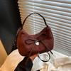 Retro suede dumpling bag new shopping trip portable bow versatile shoulder bag