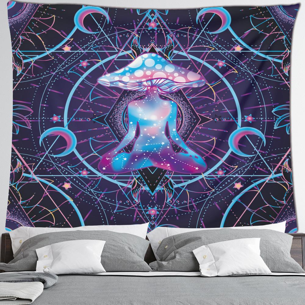 

Декор для гостиной, спальни, настенный гобелен, домашний декор, гобелен с грибами, настенное покрытие с принтом, фон, ткань, тапиз 100X75CM