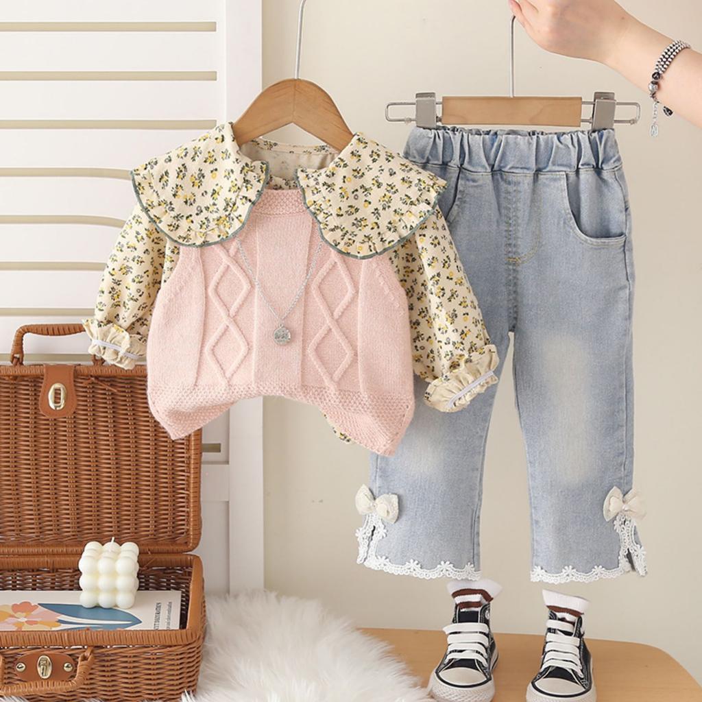 Kids Casual Long-Sleeve Set, Comfortable Daily Wear Outfits