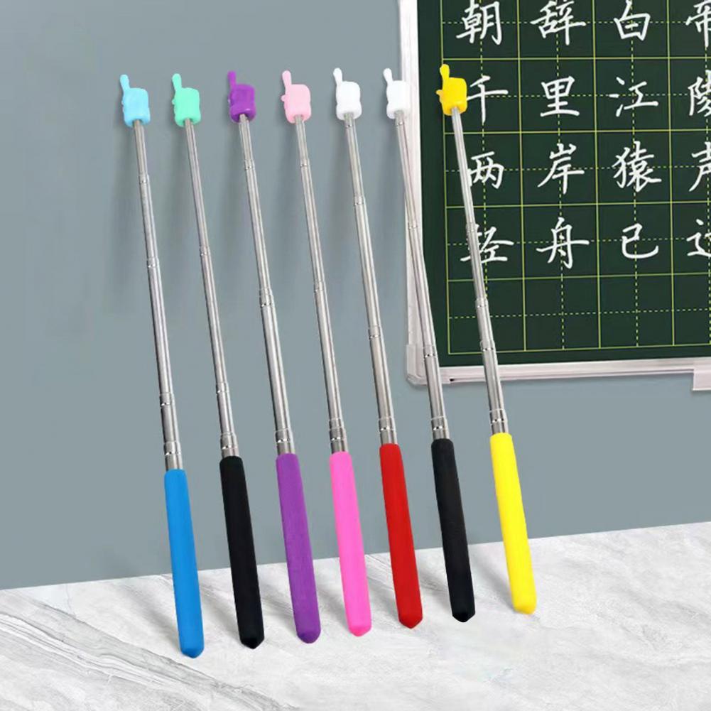 20 To 68cm Stainless Steel Finger Reading Stick Retractable Teaching Stick Whiteboard Pointer Handheld Presenter Telescopic Rod