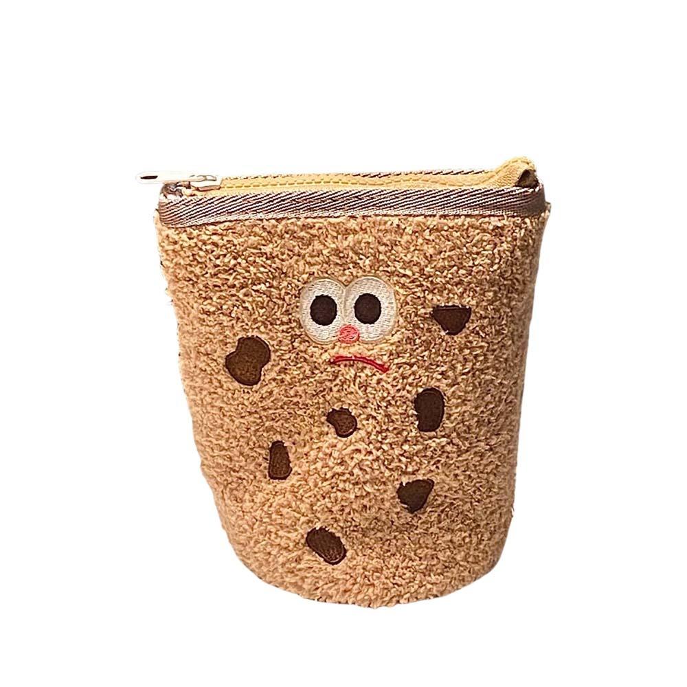 Snack Cookies Cartoon Cookies Plush Bag Foldable Vertically Cookies Plush Pencil Pouch Office