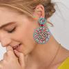 Vintage Doppelte Runde Saatperlen Hängeohrringe für Damen Schmuck Geschenk
