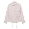 Spring 2025 Women's Slim Fit Drawstring Waist Workwear Shirt