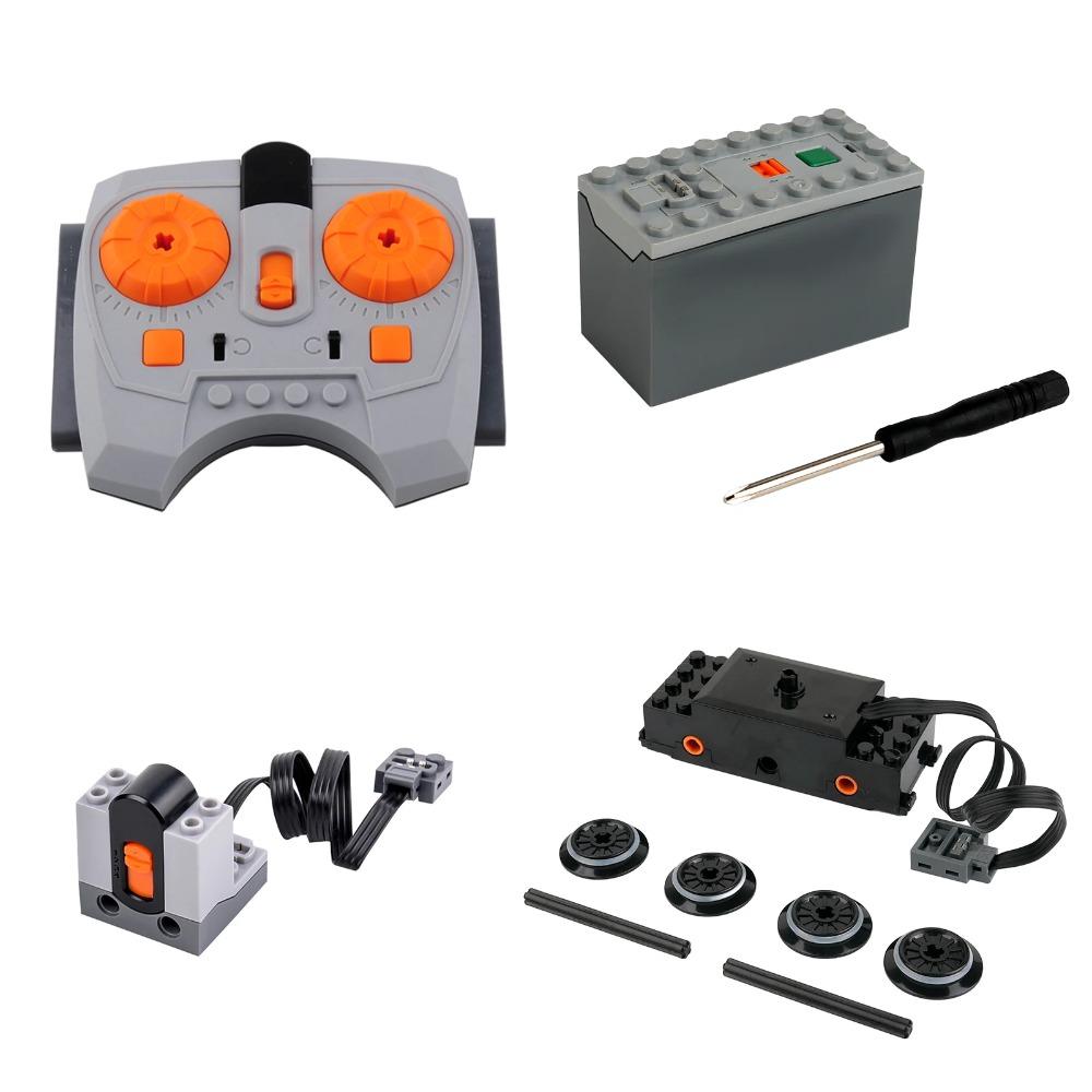 MOC Power Functions Pezzi Blocchi da Costruzione Binario Treno Motore Scatola Batteria Ricevitore Telecomando Infrarossi M-motor per Legoeds