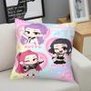 Kpop Throw Pillow Decorative Cushion Cute Anime Idol and Music Note Print Polyester Pillow for Sofa Bedroom Fans Home Decor