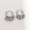 Fashion Silver Gold Plated Tassel Round Ball Hoop Earrings for Women Girls Punk Ear Party Jewelry Gift