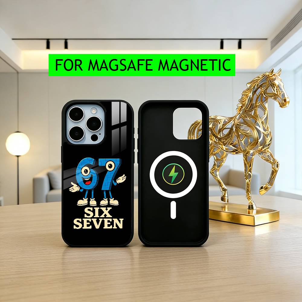Six Seven 67 SS Phone Case For iPhone17,16,15,14,13,12,11 Plus,Pro Magnetic For Magsafe Wireless Charging