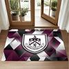 Burnley Football Design Crystal Velvet Rug Soft Decorative Mat for Bedroom Entrance