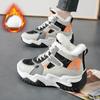 Women's 2025 Autumn White High-Top Dad Sneakers: Plus Velvet, Thick Sole, Versatile Casual Sports Shoes.