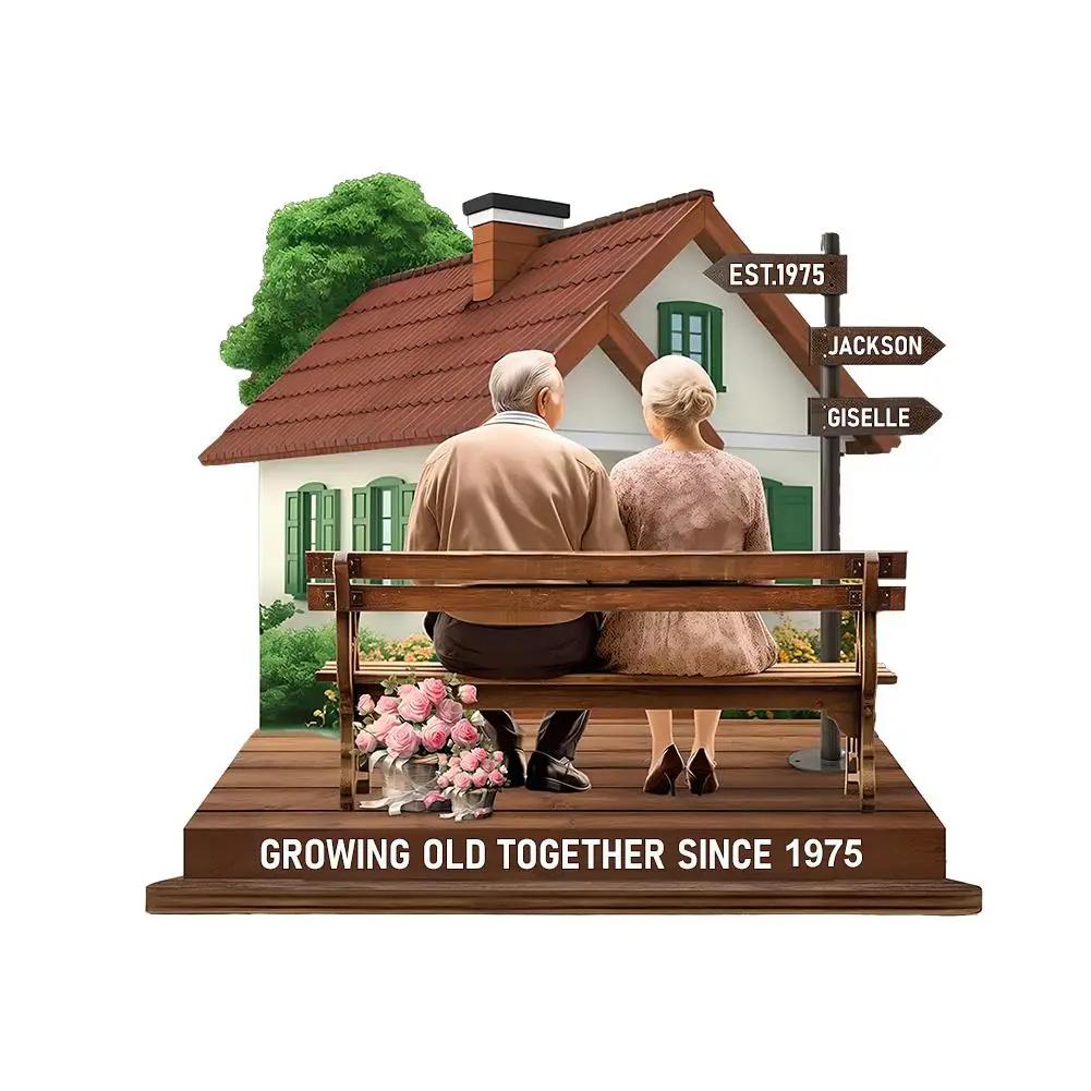 

Growing Old Together Figurines Wooden Growing Old Together Romantic Love Symbolizes Enduring Ornament Sculptures Wood D2P5