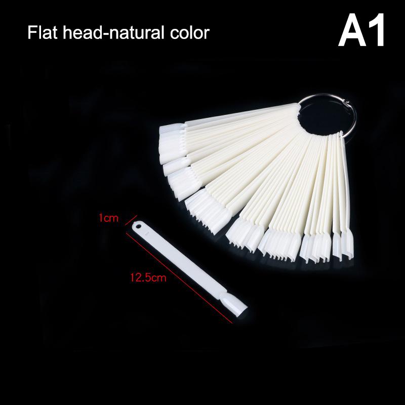50Pcs False Nail Tips Polish Palette Nail Art Practice Color Display Sticker, Press On Nails Showing Shelf for DIY Manicure Tool