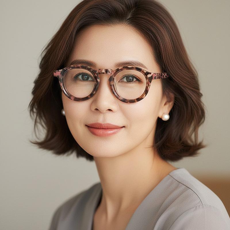 2026 New Classic Round-Frame Blue Light Blocking Reading Glasses Women's INS Style Fashionable Comfortable Presbyopia Glasses