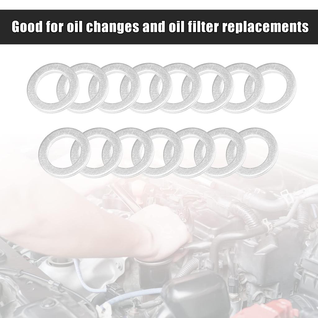 X AUTOHAUX Drain Plug Washer Gasket Universal Crush Washer Drain Plug Gasket 14x22x2mm 15pcs