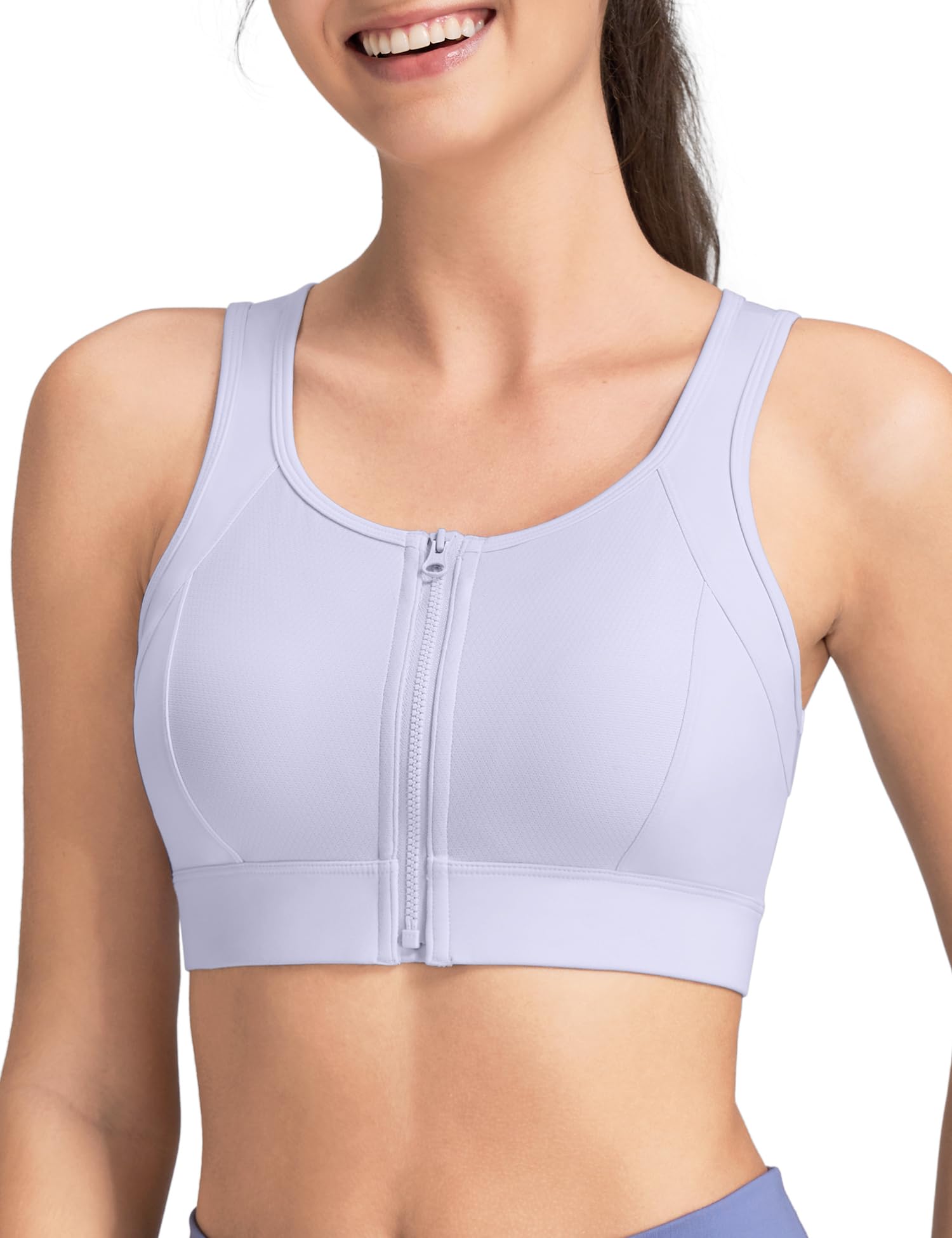 

Yvette Спортивный бюстгальтер с высоким вырезом спереди и стильной спинкой-борцовкой, интегрированный для и размера, фиолетовый, женский, нескользящее отверстие, поддержка, размеры, дизайн, фиолетовый