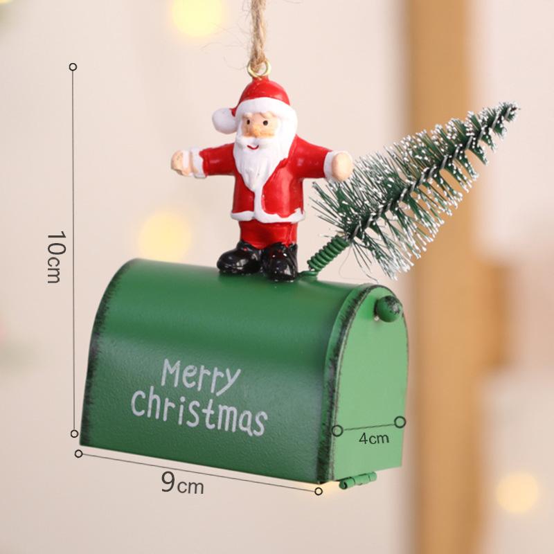Hot Selling Christmas Ornament Iron Ornaments Christmas Decoration Mailbox Bells
