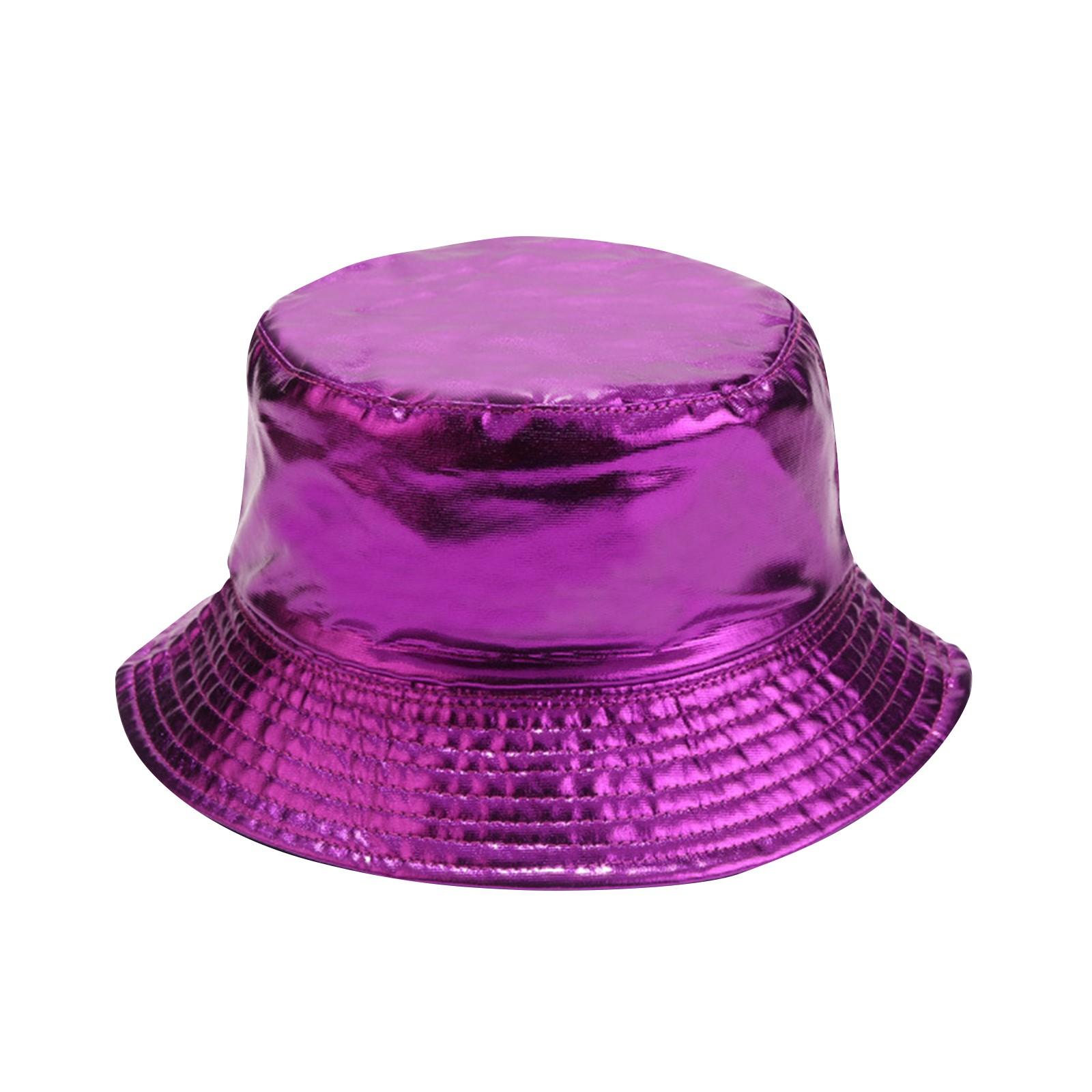 

Мужская и женская шляпа-ведро, кожаная шляпа от солнца, летняя складная шляпа-ведро для путешествий на открытом воздухе One Size фиолетовый
