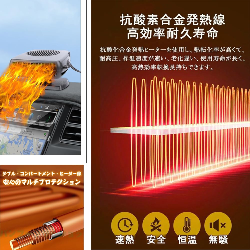 Car Fan Heater, Rapid Heating, For Both Cold and Cold Use, Car Heater, 360°