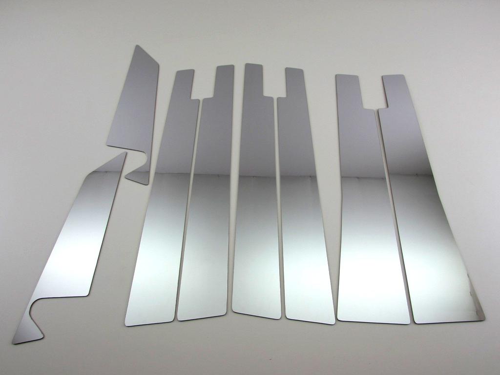 BRIGHTZ Noah 60 Series Stainless Steel Pillar Panels with Visor Attachment 1173 Series/65 Ultra-Mirror (8-Piece Set) [PIL-SIL-264]