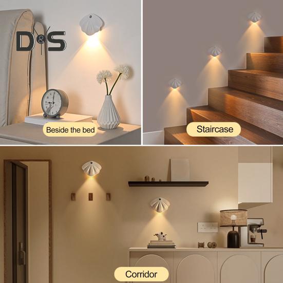 Motion Sensor Night Light Dimmable 3 Light Modes Auto On/Off Rechargeable Simple Installation Wireless Magnetic Wall Light