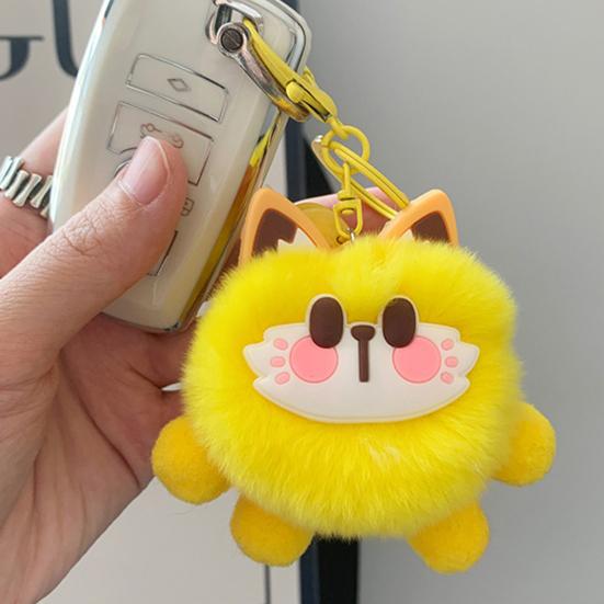 Keychain Cartoon Plush Doll Charm Decorative Keychain Soft Stuffed Toy Key Holder Backpack Bag Accessory
