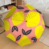 1pc Lemon Pink Automatic Folding Umbrella, Heavy Duty 8 Rib Iron Frame, Suitable for Travel, Daily Use, Birthday, Decor Gift M0105100