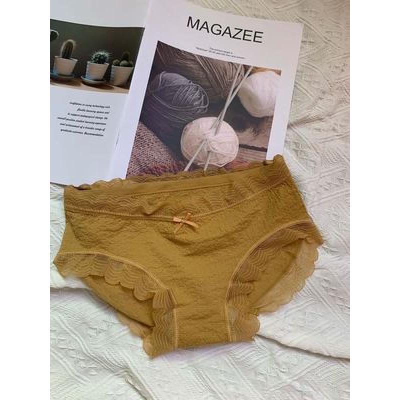 Ladies Spring and Autumn Fashion New Lace Cotton Crotch Breathable Waist Triangle Briefs